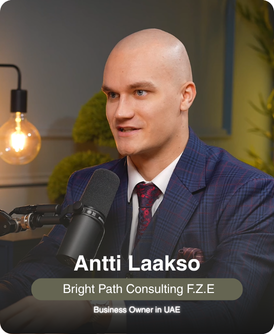 Antti Laakso, business owner in the UAE — Bright Path Consulting F.Z.E, founded through XCEED